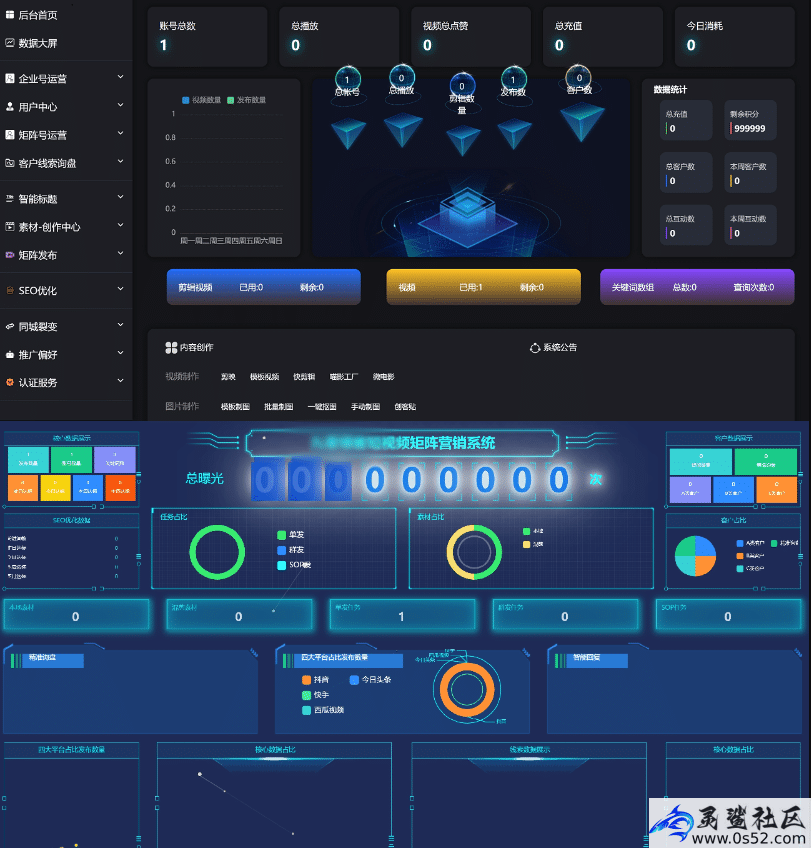 抖音矩阵云混剪系统v2.3.0 开心版 源码短视频矩阵营销系统（免授权版）